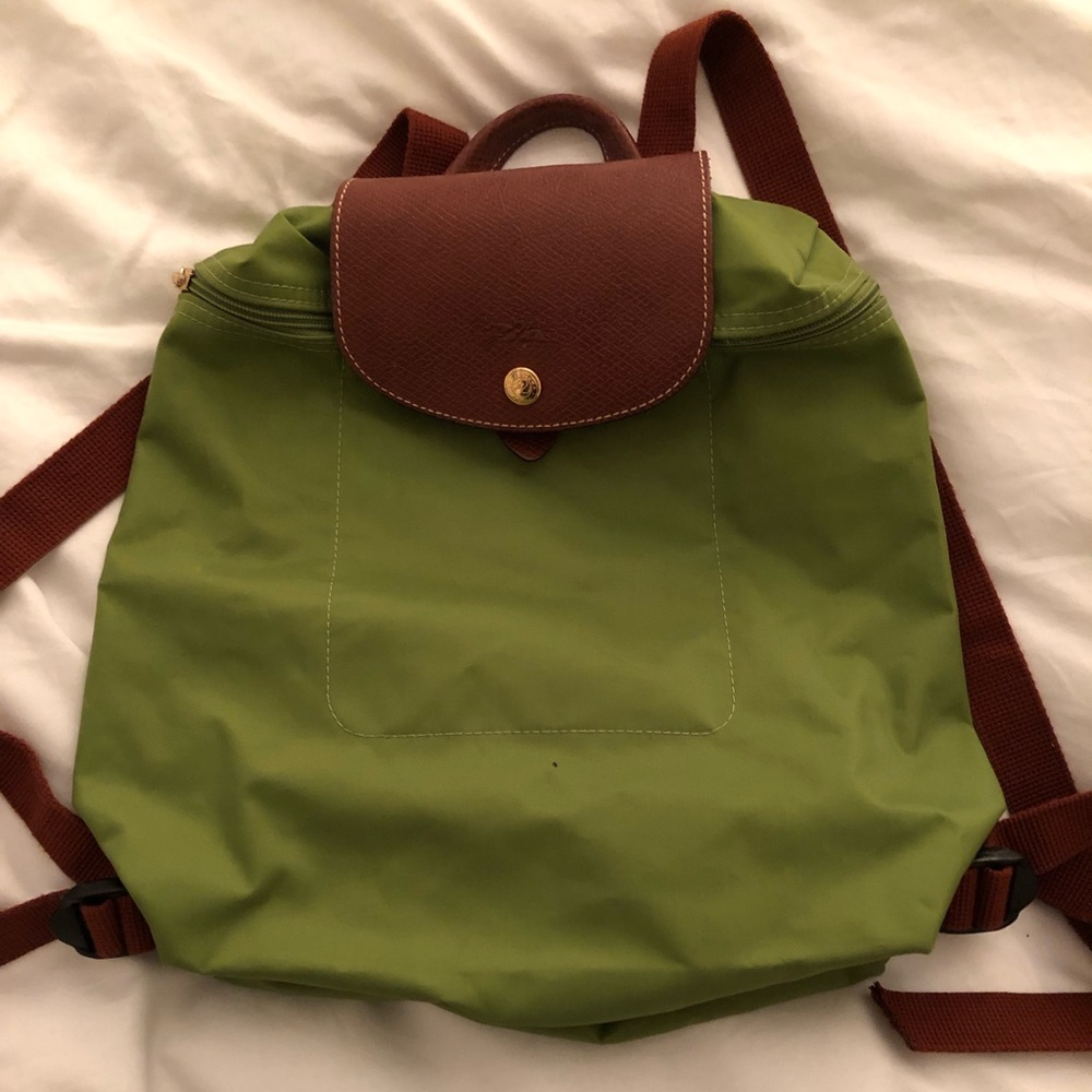 Real Longchamp Green Backpack